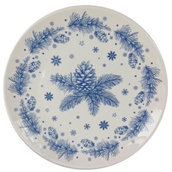 Тарелка сервировочная новогодняя 23 см, "Еловые ветки", каменная керамика, ЗОЛОТАЯ СКАЗКА, 592548 - фото 15119243