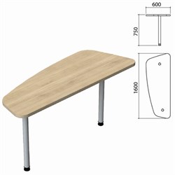 Стол приставной "Приоритет" 1600х600х750 мм, кронберг (КОМПЛЕКТ) - фото 15128350