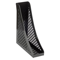 Лоток вертикальный для бумаг BRAUBERG ECO, 240х80х290 мм, сетчатый, черный, 239014 - фото 15131601