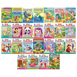 Раскраска с заданиями +56 наклеек "Наклей и раскрась" с цветным фоном, А5, 16 стр., 16,2х23,4 см, АССОРТИ, ЛиС - фото 15135355