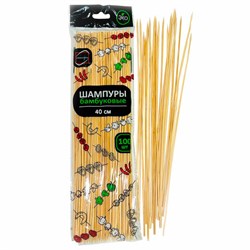Шпажки-шампуры для шашлыка бамбуковые 40 см, 100 штук, КП, 140639 - фото 15135363