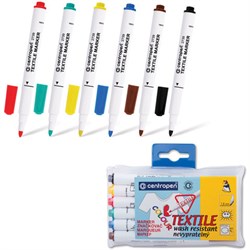 Маркеры для ткани 6 ЦВЕТОВ CENTROPEN "Textile Marker", круглый наконечник, 1,8 мм, 2739/6, 5 2739 0610 - фото 15140087