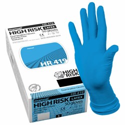 Перчатки латексные смотровые MANUAL HIGH RISK HR419 Австрия, 25 пар (50 штук), размер 9-10, XL (очень большой) - фото 15140311