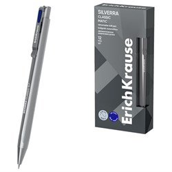 Ручка шариковая автоматическая ERICH KRAUSE "Silverra Matic Classic", СИНЯЯ, линия 0,35 мм, 63132 - фото 15141925