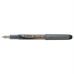 Ручка перьевая PILOT V-Pen, ЧЕРНАЯ, корпус серый, линия письма 0,58 мм, SVP-4M B - фото 15141929