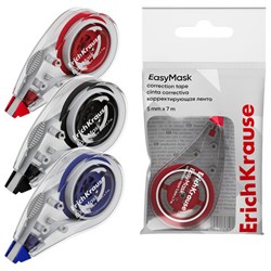 Корректирующая лента ERICH KRAUSE "Easy Mask" 5 мм х 7м, корпус ассорти, европодвес, 53195 - фото 15141954
