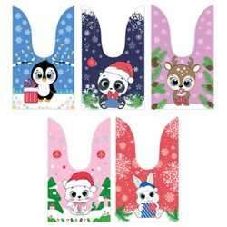 Пакетик подарочный НАБОР 35 штук, новогодний, 13,8х23 см, с зажимами, полиэтилен, ЗОЛОТАЯ СКАЗКА, 592423 - фото 15141960