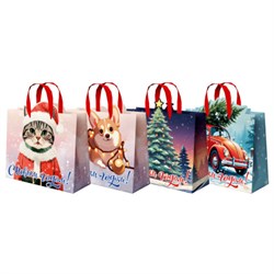 Пакет подарочный (1 шт.) новогодний, 26х13х32 см "Без границ" ассорти, ламинация, ЗОЛОТАЯ СКАЗКА, 592439 - фото 15149350