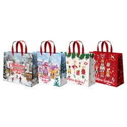 Пакет подарочный (1 шт.) новогодний 26х13х32 см "Winter Wonderland", фольга, ассорти, ЗОЛОТАЯ СКАЗКА, 592443 - фото 15149354