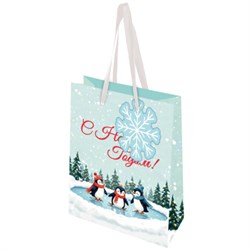 Пакет подарочный (1 штука) новогодний 11х6х15 см "Simple magic", ламинация, ЗОЛОТАЯ СКАЗКА, 592450 - фото 15149360