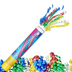 Хлопушка пневматическая 30 см "Серпантин" фольга, конфетти ассорти, ЗОЛОТАЯ СКАЗКА, 592467 - фото 15154038