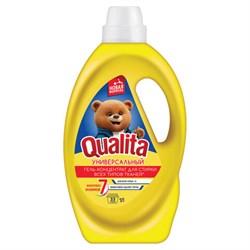 Гель для стирки универсальный 1 л, QUALITA, для всех типов тканей, концентрат, 14139 - фото 15155657