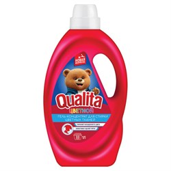 Гель для стирки цветного белья 1 л, QUALITA, концентрат, 14140 - фото 15155659