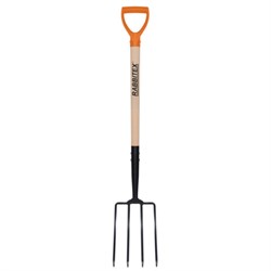 Вилы копальные стальные 19х28 см, ОБЩАЯ ДЛИНА 115 см, деревянный черенок, V-ручка, RABBITEX (РАББИТЕКС) "STANDARD", 700492 - фото 15163568