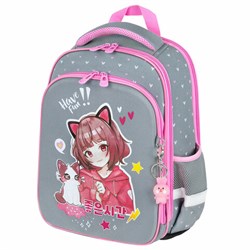 Ранец BRAUBERG QUADRO, 3 отделения, с брелком, "Anime friends", 37х28х18 см, 272022 - фото 15169946