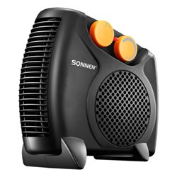 Тепловентилятор SONNEN FH06, 1000/2000 Вт, 2 режима нагрева, режим вентиляции, черный/оранжевый, 457781 - фото 15175315