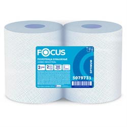 Бумага протирочная FOCUS (W1) Jumbo, 2 слоя, КОМПЛЕКТ 2 рулона, 350 м, 1000 листов, лист 24х35, 5079731 - фото 15177056
