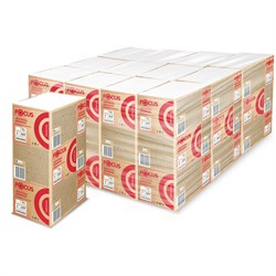 Полотенца бумажные 200 шт., FOCUS (Система H2) Premium, 2-слойные белые, КОМПЛЕКТ 20 пачек, 24х21,5 см, Z-сложение, 5083803 - фото 15177058