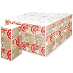 Полотенца бумажные 200 шт., FOCUS (Система H2) Premium, 2-слойные белые, КОМПЛЕКТ 12 пачек, 24х20 см, Z-сложение, 5083775 - фото 15177059