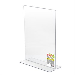 Подставка настольная для рекламных материалов ВЕРТИКАЛЬНАЯ (210х297 мм), А4, двусторонняя, STAFF, 291397 - фото 15180541