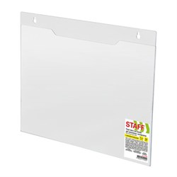 Подставка настенная для рекламных материалов ГОРИЗОНТАЛЬНАЯ (297х210 мм), А4, ПЭТ, STAFF, 291399 - фото 15180543