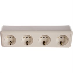 Четырехместная розетка Кунцево-Электро ОПТИМА РА16-403 - фото 15188753