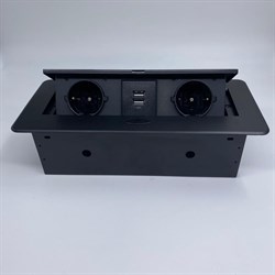 Встраиваемая выдвижная розетка для столешницы с usb Inrior TORO-88-20 - фото 15202482
