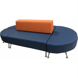 Модульный диван Мягкий Офис 6 секций оранжево-синий - фото 15214917