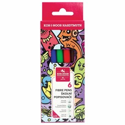 Фломастеры KOH-I-NOOR "TEENAGE" 1002, 6 цветов, смываемые, картонная упаковка, европодвес, 771002JF23KS - фото 15258450