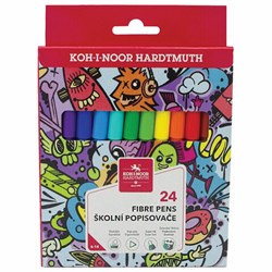 Фломастеры KOH-I-NOOR "TEENAGE" 1002, 24 цвета, смываемые, картонная упаковка, европодвес, 771002BD23KS - фото 15258452