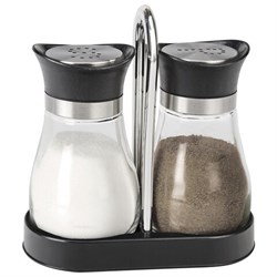 Набор для специй 2х130 мл, ULTRA, подставка + солонка + перечница, отверстия S/P, WEGLA (ВЕГЛА), 700233 - фото 15264214