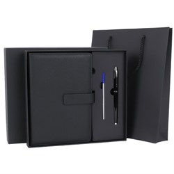 Ежедневник в подарочном наборе 5 в 1, А5, 145x212 мм, BRAUBERG "President", под кожу, 160 листов, черный, 116850 - фото 15270901