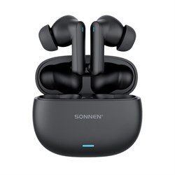 Наушники беспроводные TWS внутриканальные, гибридное шумоподавление ANC + ENC, SONNEN PREMIUM EP-BH33B, Bluetooth 5.3, черные, 514123 - фото 15279766