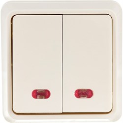 Двухклавишный выключатель Generica ОКТАВА - фото 15811583