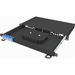 Оптический выдвижной укомплектованный стоечный кросс TopLan КРСв-Top-1U-24LC/U-OS2-BK - фото 15961165