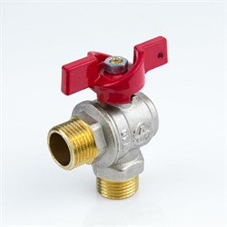 Полнопроходной угловой никелированный латунный кран шаровой Aquasfera 1010 Euro - фото 16005351