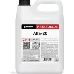 Моющий концентрат для уборки после строительства и ремонта PRO-BRITE ALFA-20 - фото 16042977