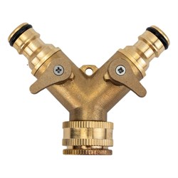 Латунный двухканальный разветвитель на кран SANTRADE SM-HQC0704 - фото 16056506