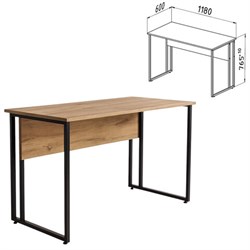 Стол BRABIX "SMART CD-019", 1180х600х770 мм, ЛОФТ, металл/ЛДСП бунратти, каркас черный, 641948 - фото 16091865