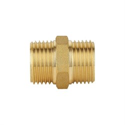 Резьбовой латунный ниппель DOUBLE-LIN LL6020 (1/2") - фото 16111545