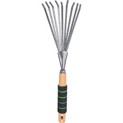 Веерные мини-грабли для листьев с деревянной ручкой и мягкой накладкой Gigant GVER-06 - фото 16227230