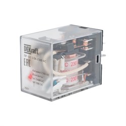 Трехконтактное промежуточное реле DEKraft пр-102 - фото 16230447