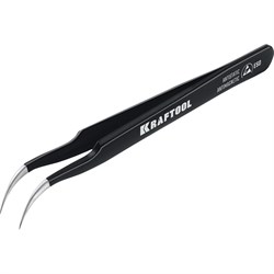 Антистатический антимагнитный прецизионный изогнутый пинцет KRAFTOOL 222126 - фото 16258397