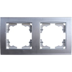 Горизонтальная двухместная рамка UNIVERSAL Бриллиант - фото 16362458