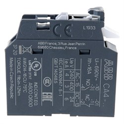 Фронтальный контакт для контакторов AF09-AF38 и NF ABB CA4-01 1НЗ - фото 16384118