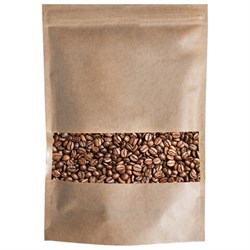 Пакеты дой-пак с замком ZIP LOCK, крафт с окном 50 мм, 150х220 + 40 мм, КОМПЛЕКТ 100 штук, 150 мкм, BRAUBERG, 700691 - фото 16409653