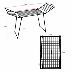 Сушилка напольная для белья раскладная, 3 зоны сушки, 19 метров, LAIMA HOME TRIO BLACK, 700470 - фото 16416641