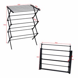 Сушилка напольная МИНИ для белья раскладная, 6 уровней, 10 метров, LAIMA HOME LADDER BLACK, 700473 - фото 16416644