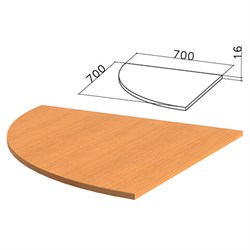 Стол приставной угловой "Фея", 700х700х750 мм, БЕЗ ОПОРЫ (640072), орех милан, ПФ09.5 - фото 16440921