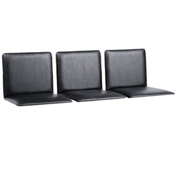 Сиденья для кресла "Терра", комплект 3 шт., кожзам черный, каркас серебристый - фото 16441060